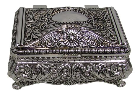 black metal jewerly box|solid silver jewelry box.